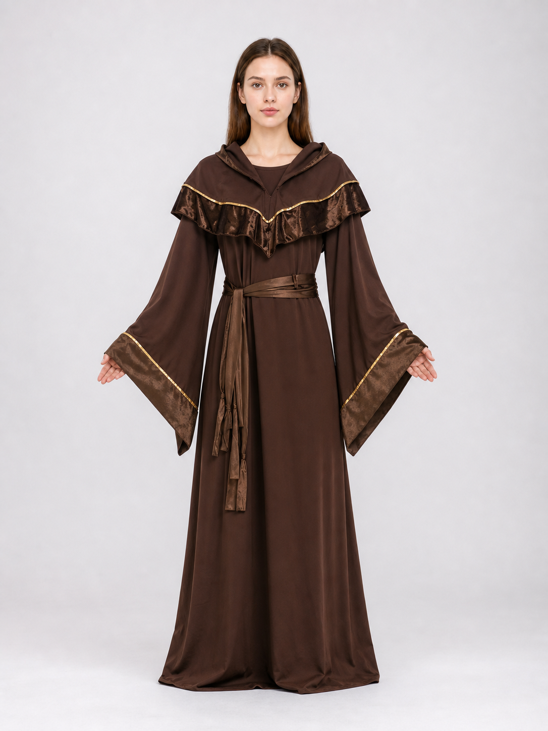 Hooded fantasy costume, long robe