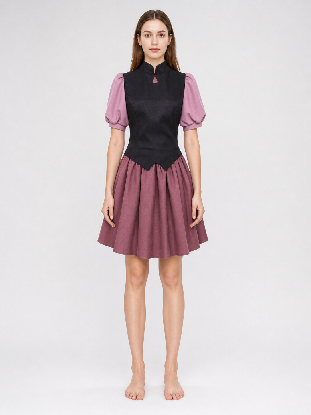 Cosplay costume: top with collar and full skirt