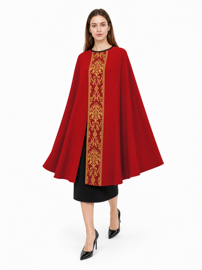 Red Carnival Cloak with Hood, Long