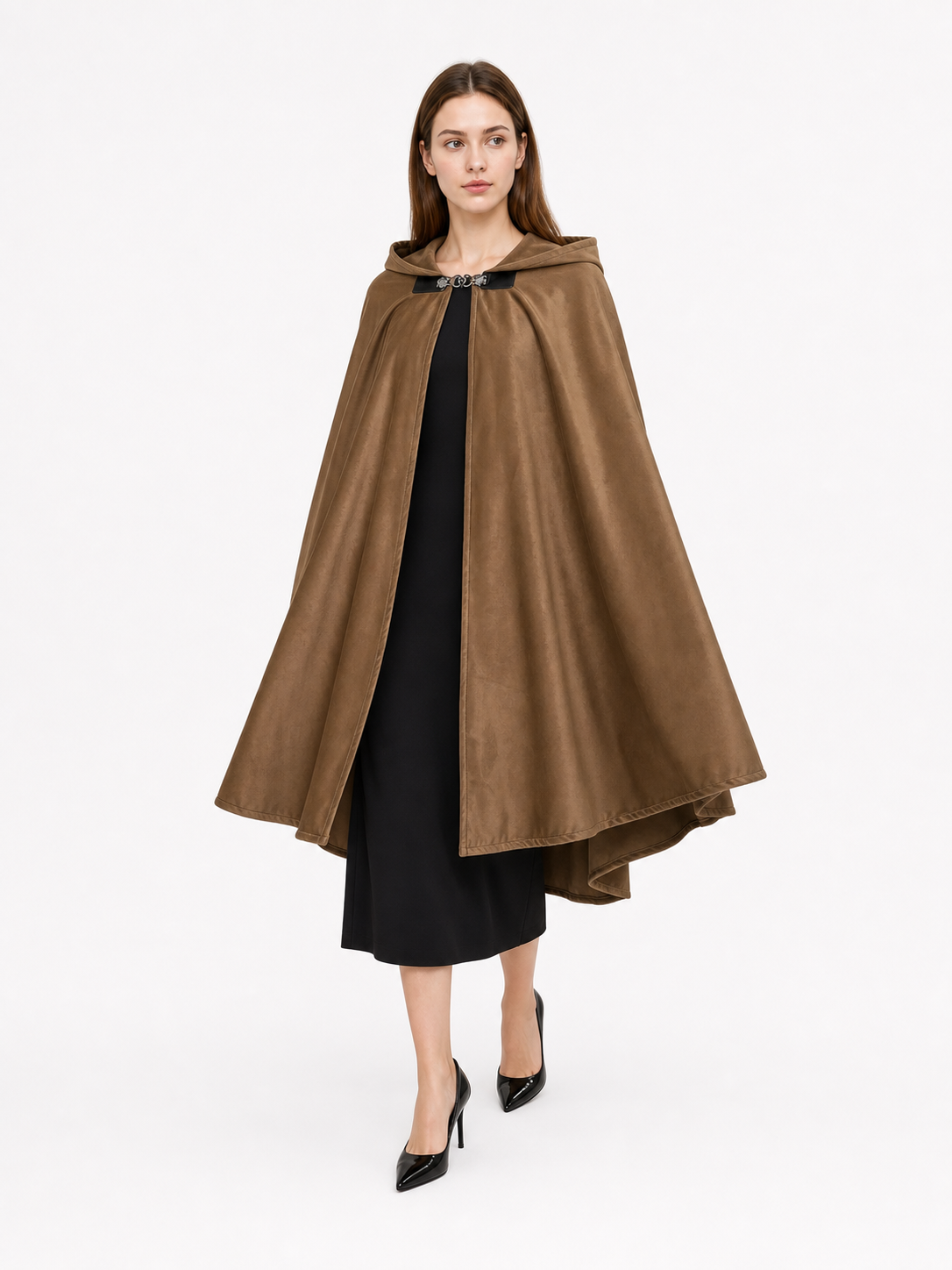 Brown Hooded Costume Cloak