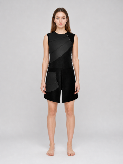 Black Asymmetrical Sleeveless Jumpsuit