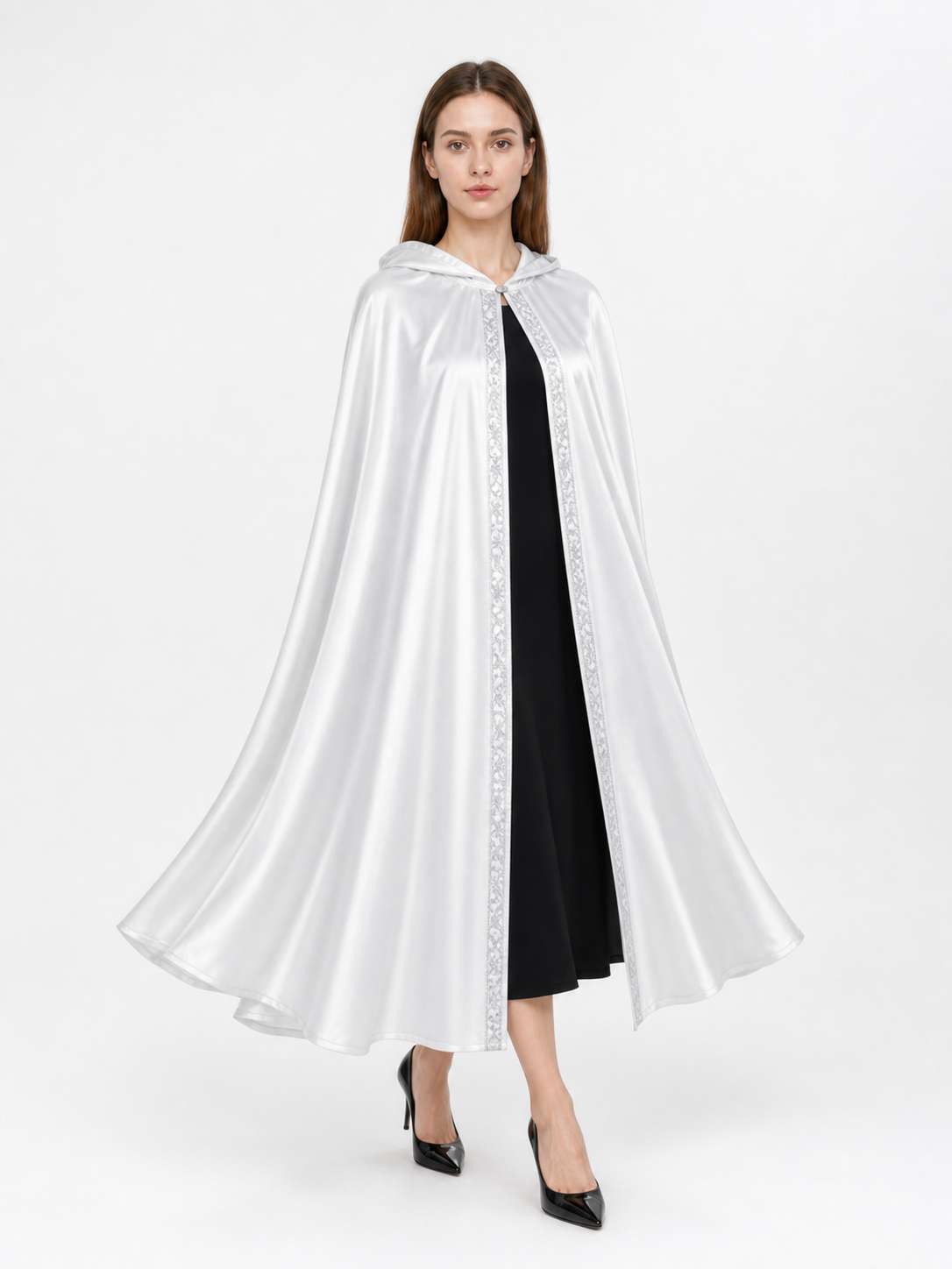 White Hooded Costume Cape, Medieval