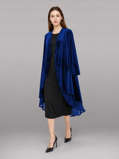 Long dark navy stage cloak