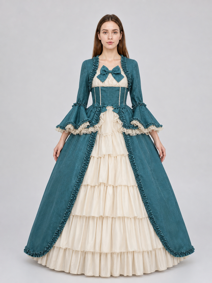 Victorian-Style Ball Gown with Ruffles
