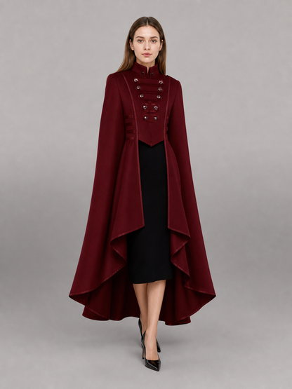 Gothic Burgundy Dress with Black Insert