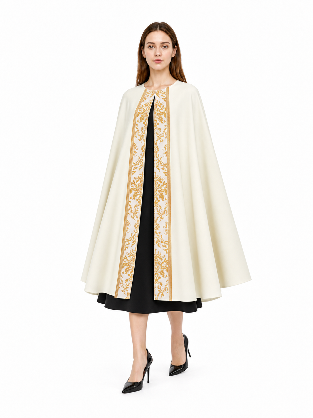 Ceremonial Ivory Cloak with Gold Ornament