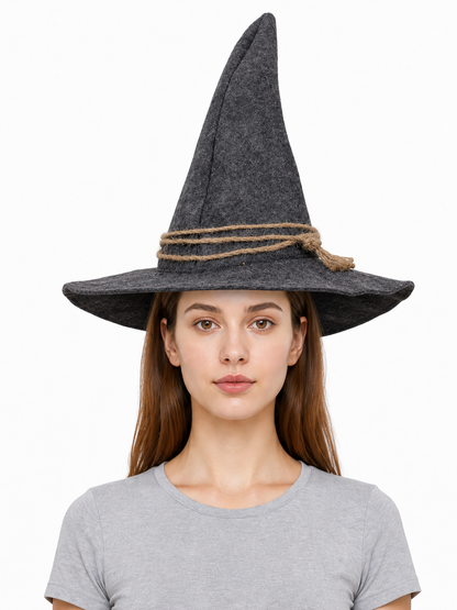 Witch Carnival Hat with Rope Decoration