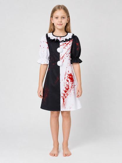 Clown Costume with Blood Splashes for Cosplay