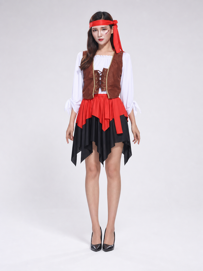 Pirate Costume with Corset and Scarf