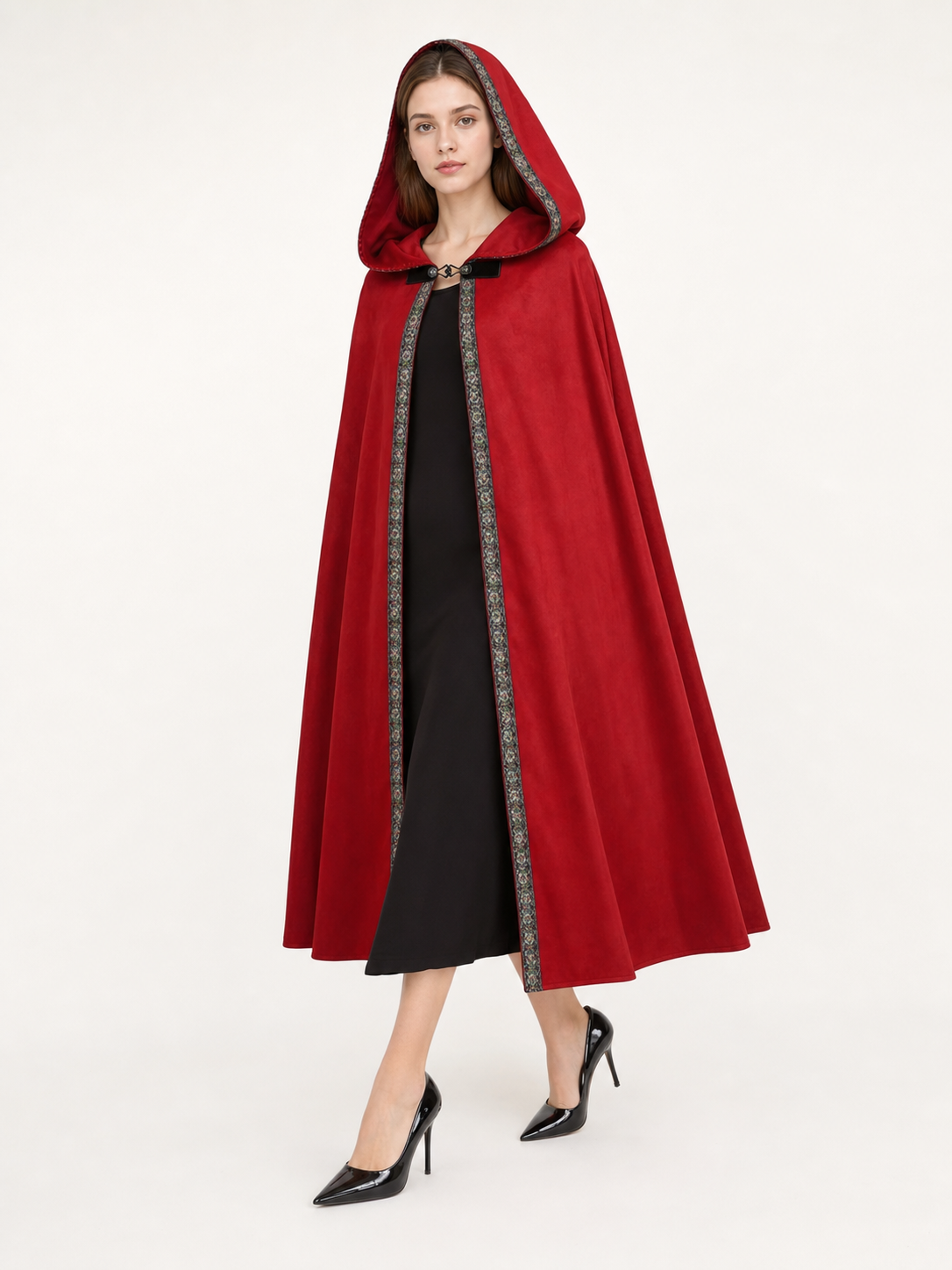 Red Hooded Carnival Cloak for Cosplay