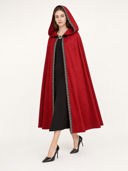 Red Hooded Carnival Cloak for Cosplay