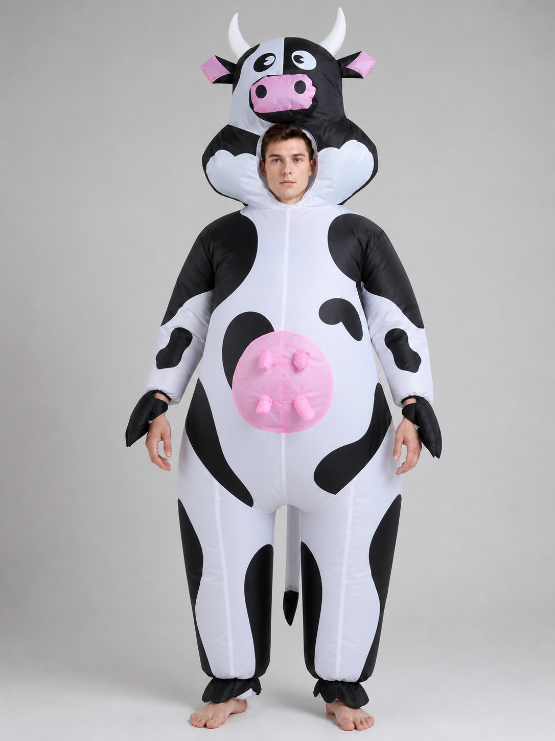 One-Piece Cow Costume with Hood for Halloween