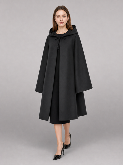 Black hooded carnival cloak for costumes