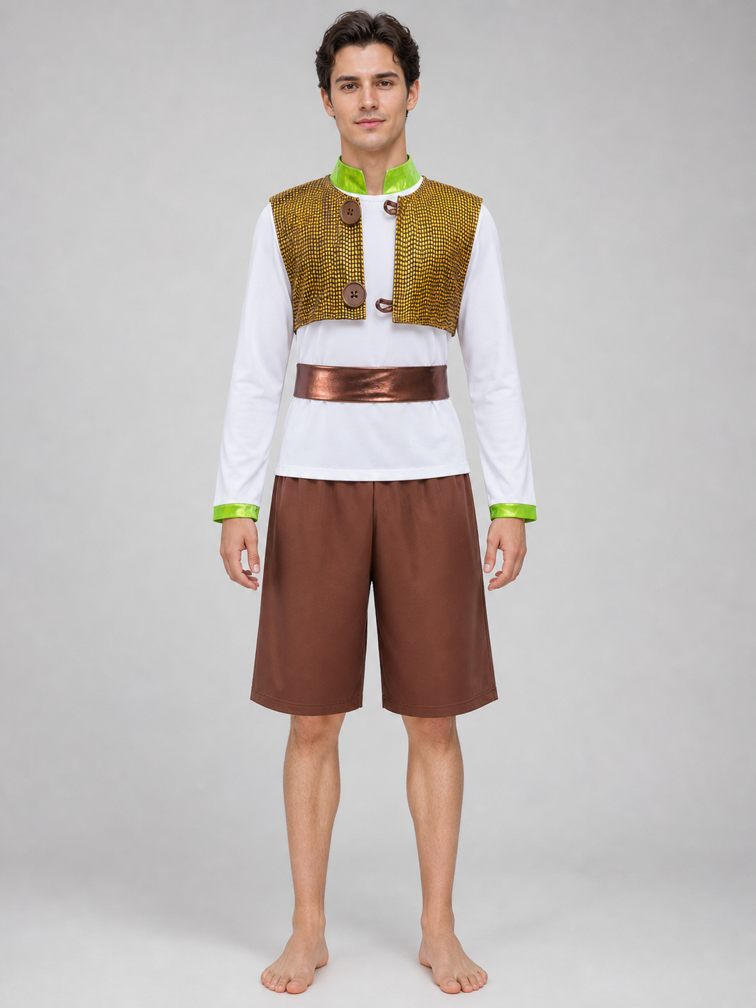 Shrek Carnival Costume: Vest, Shorts, and Belt