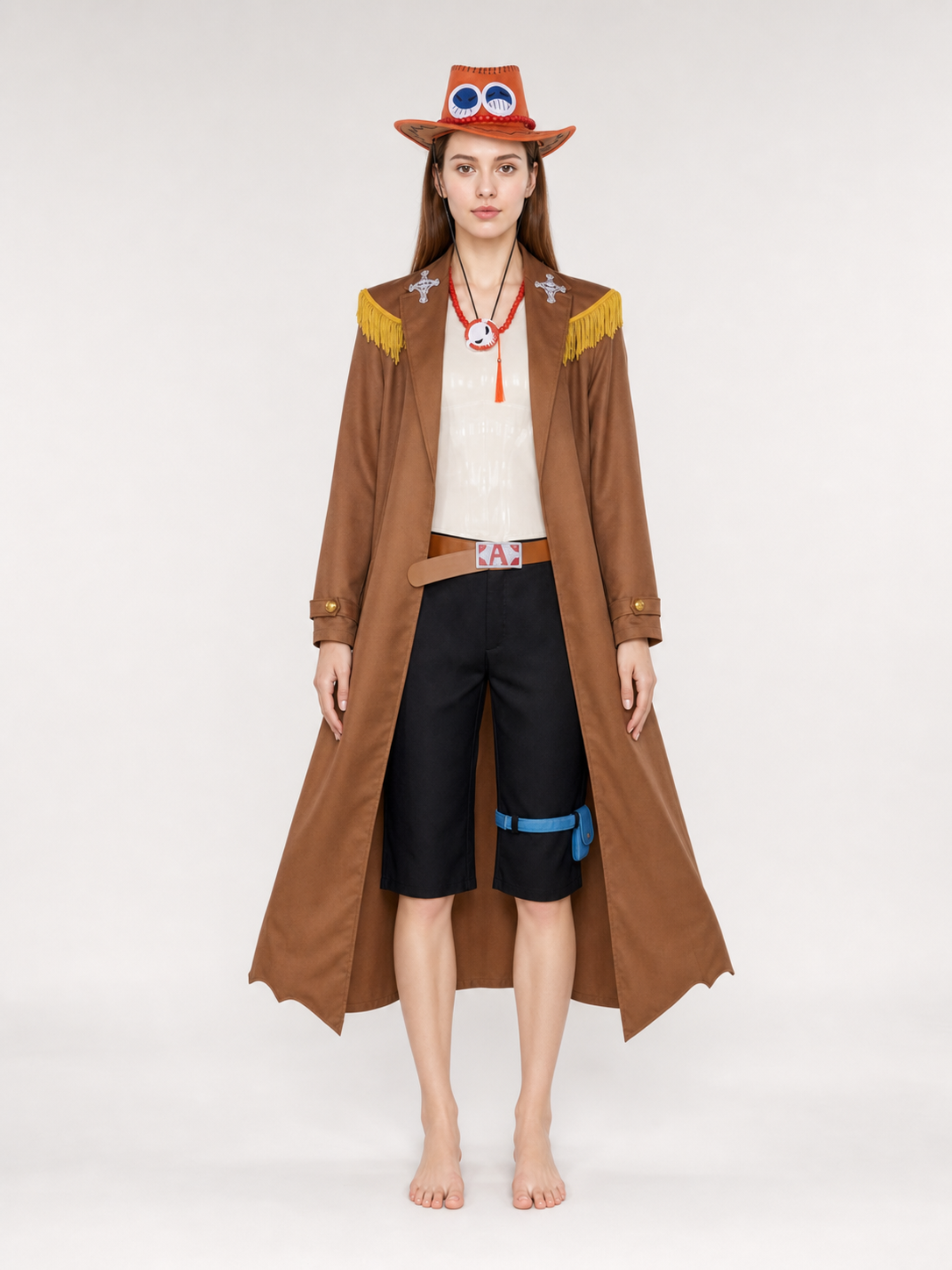 Ace One Piece Cosplay Costume with Coat and Accessories