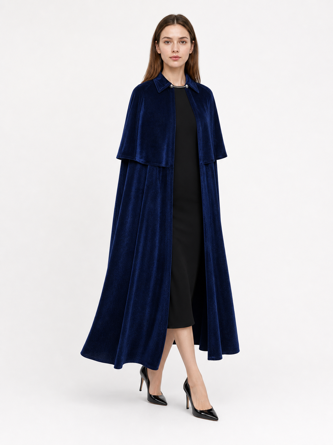 Dark Navy Vampire Costume Cloak