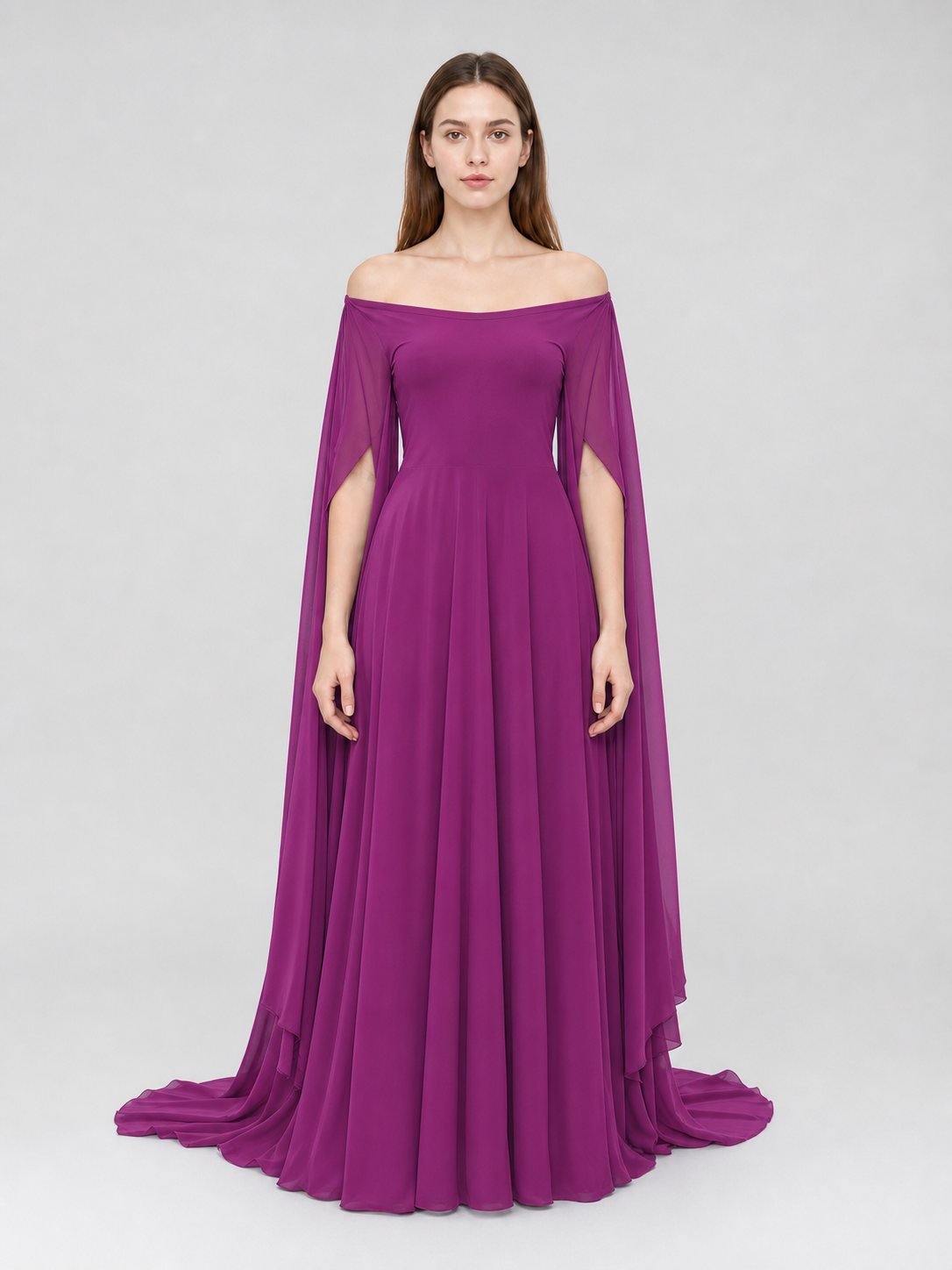 Purple Fantasy Dress with Long Sleeves