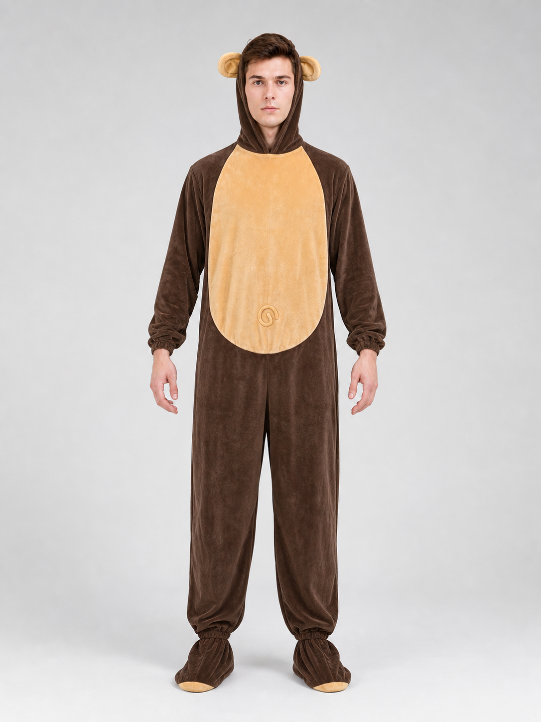 Adult Monkey Kigurumi Costume with Hood