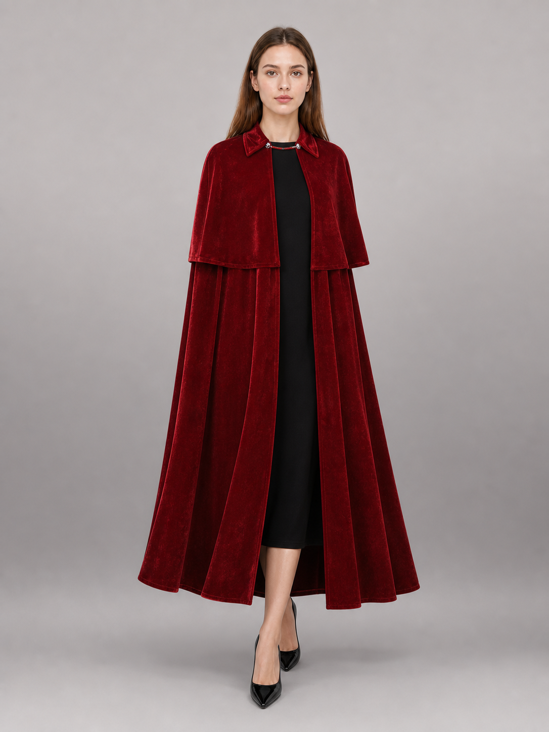 Burgundy costume cape, medieval look