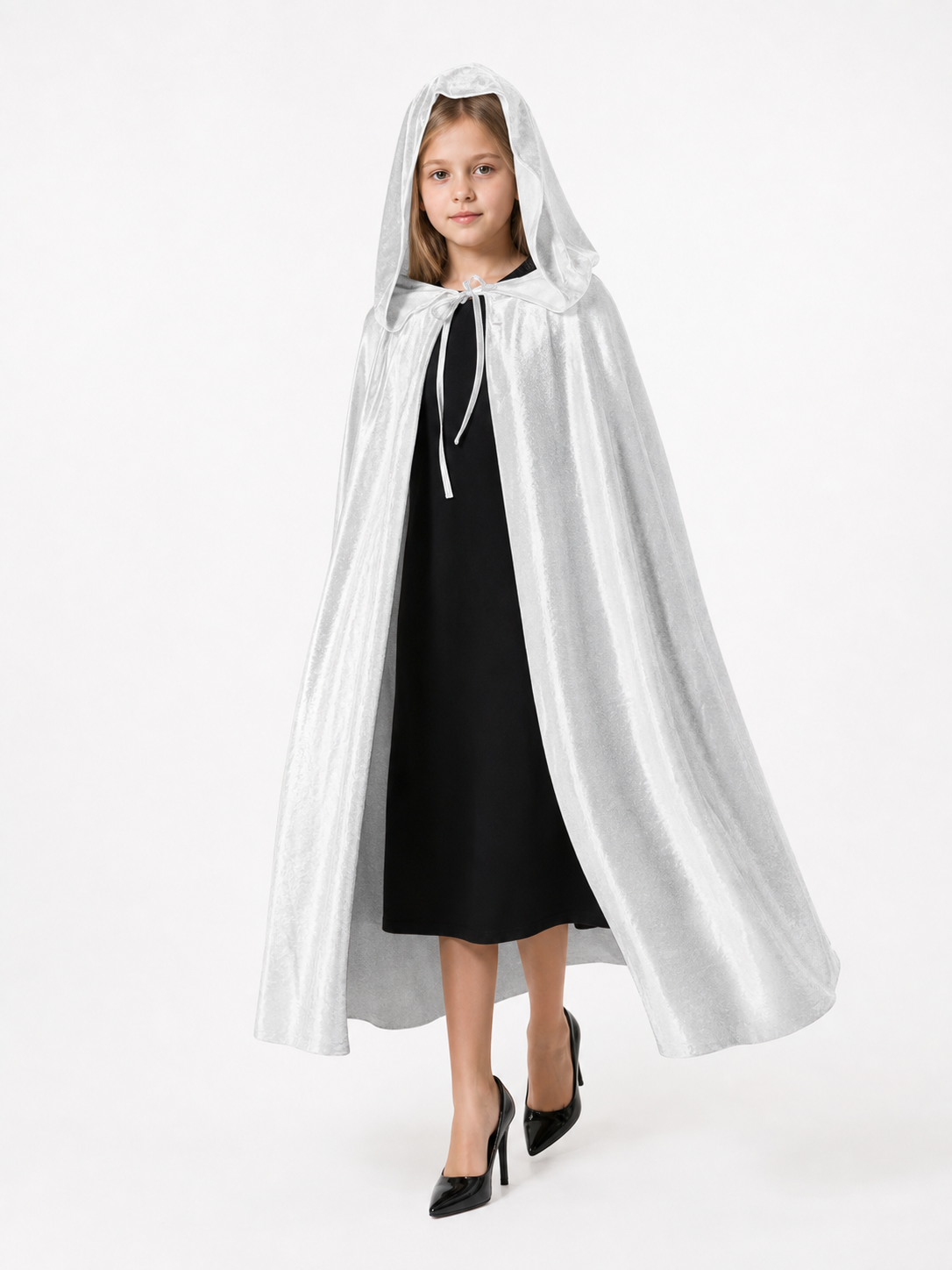 White Hooded Costume Cloak