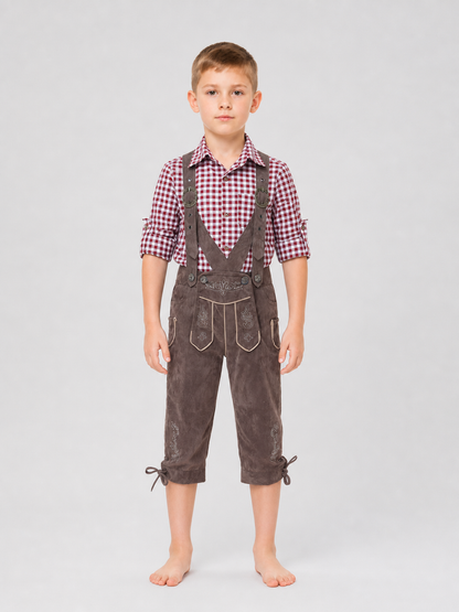 Costume Set: Plaid Shirt and Bib Overalls