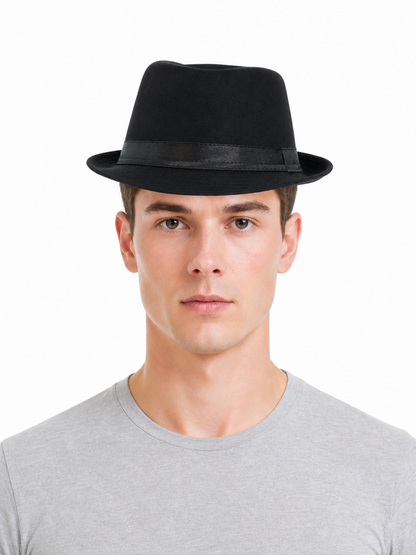 Carnival Fedora Hat with a Black Ribbon