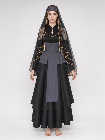Hinata Cosplay Set with Veil and Layered Skirt