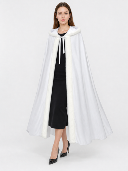 White Hooded Carnival Cloak for Costumes
