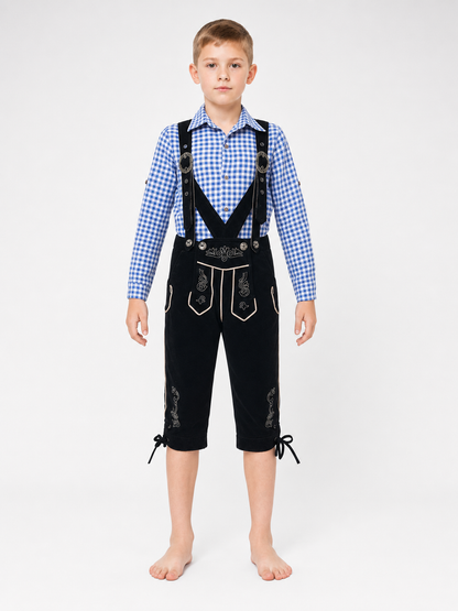 Kids' Plaid Suspender Suit for Celebrations