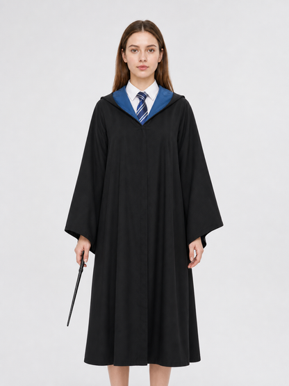 Wizard Costume with Robe, Hat, Glasses, and Scarf front view