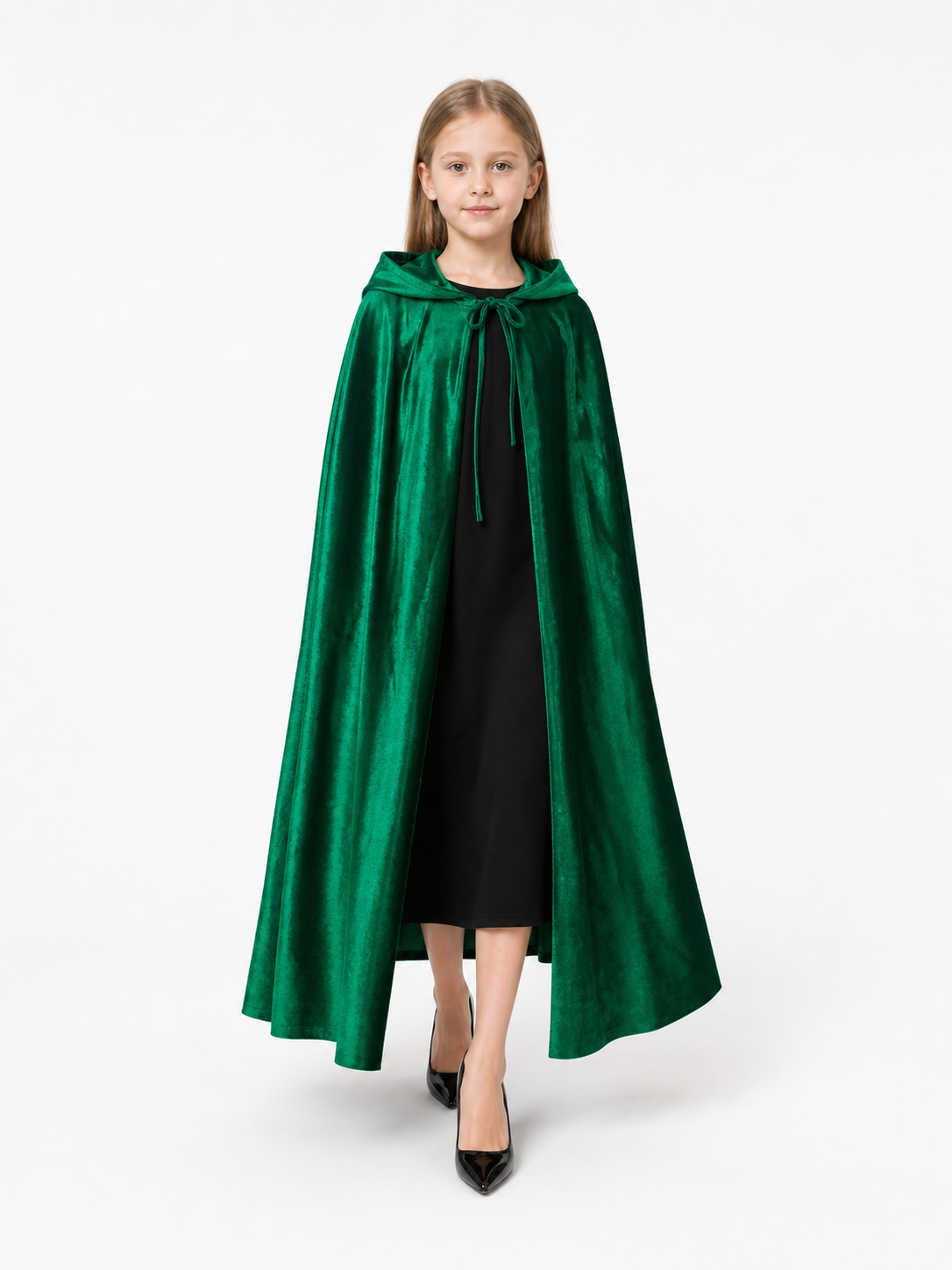 Dark Green Hooded Costume Cloak