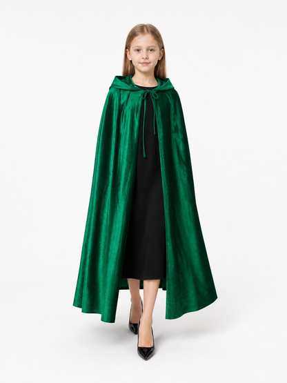 Dark Green Hooded Costume Cloak
