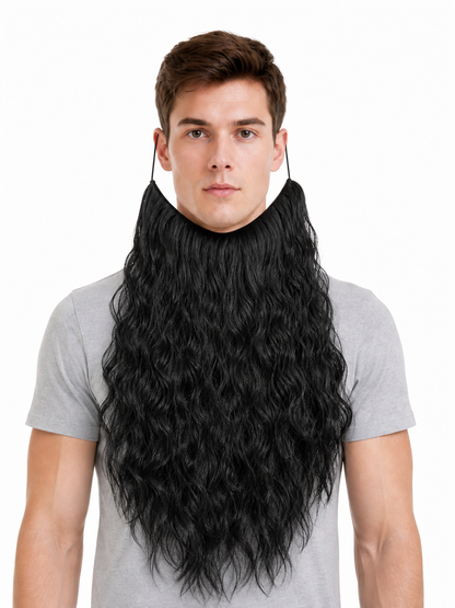Long Black Carnival Wizard Beard