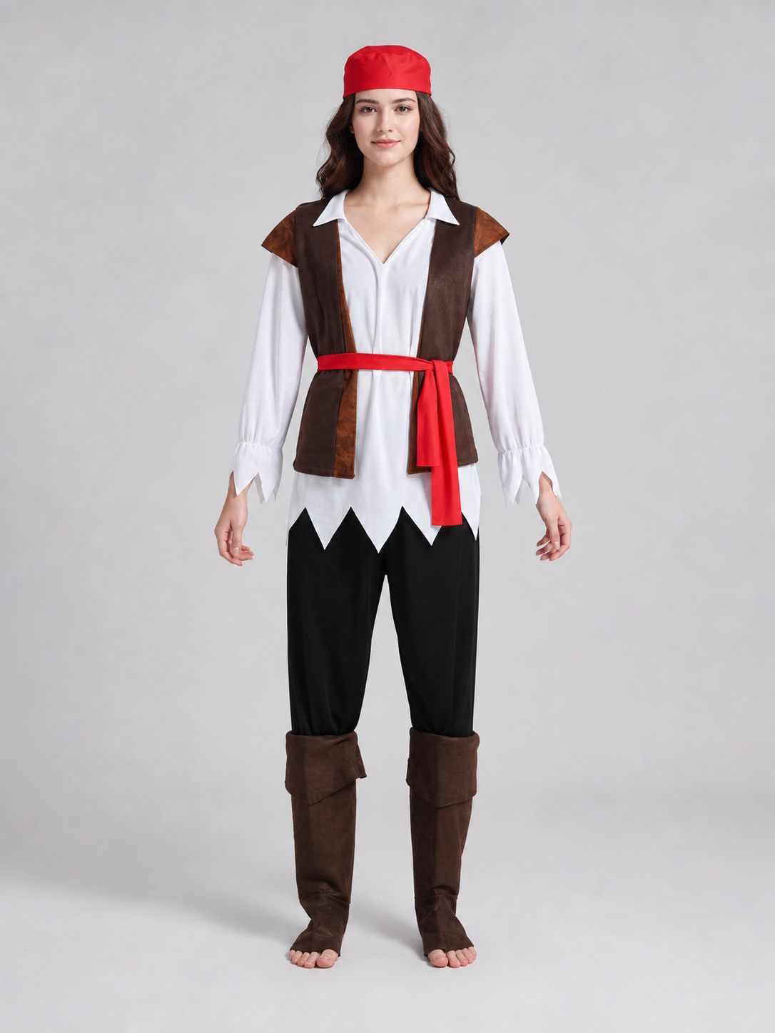 Pirate Costume with Vest and Accessories for Cosplay
