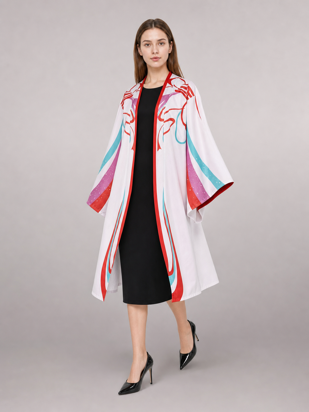Multicolor Printed Carnival Cape for Cosplay