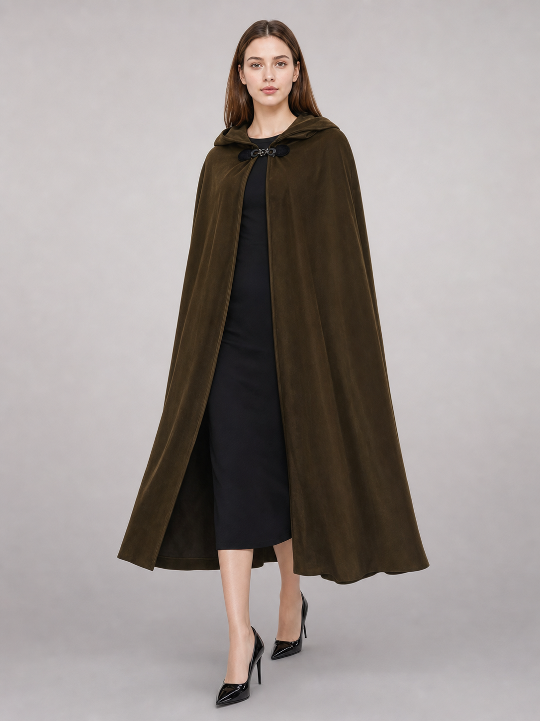 Brown Hooded Costume Cape