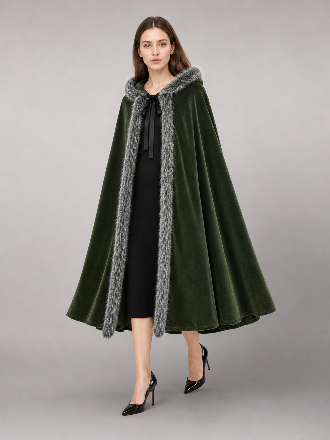 Olive Hooded Costume Cloak