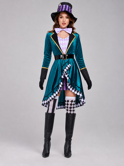Stage Costume with an Asymmetrical Skirt and Top Hat