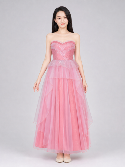 Glinda pink cosplay dress with a full skirt