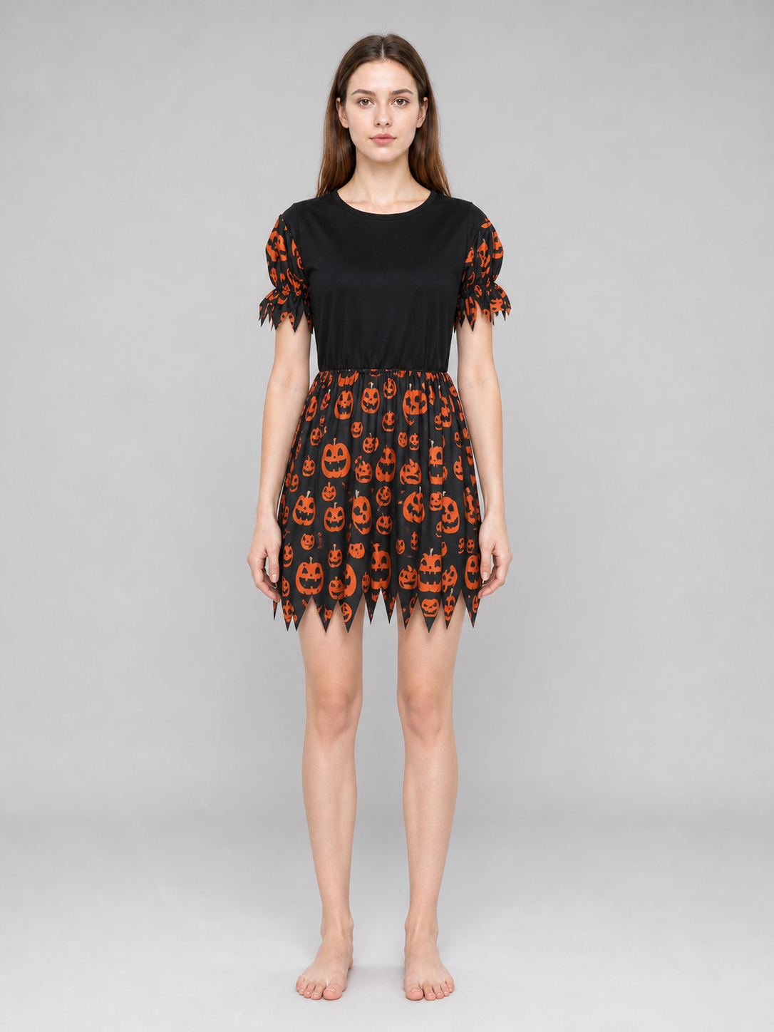 Halloween Costume with Dress and Pointed Hat