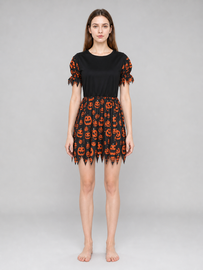 Halloween Costume with Dress and Pointed Hat