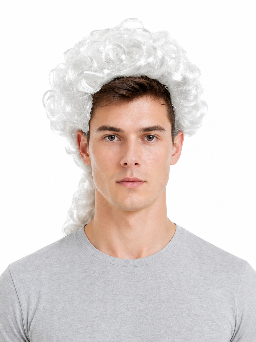 White Curly Lawyer Wig for Masquerade