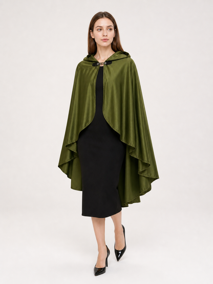 Green Costume Cloak with a Large Hood