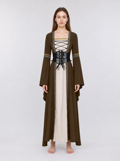 Long Gothic Lace-Up Dress Costume