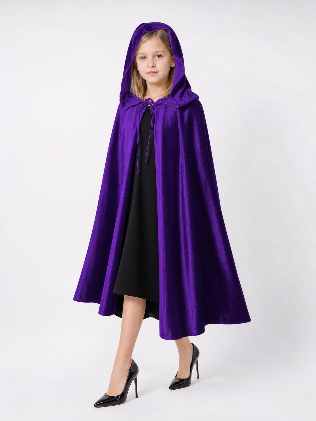 Purple Hooded Costume Cape
