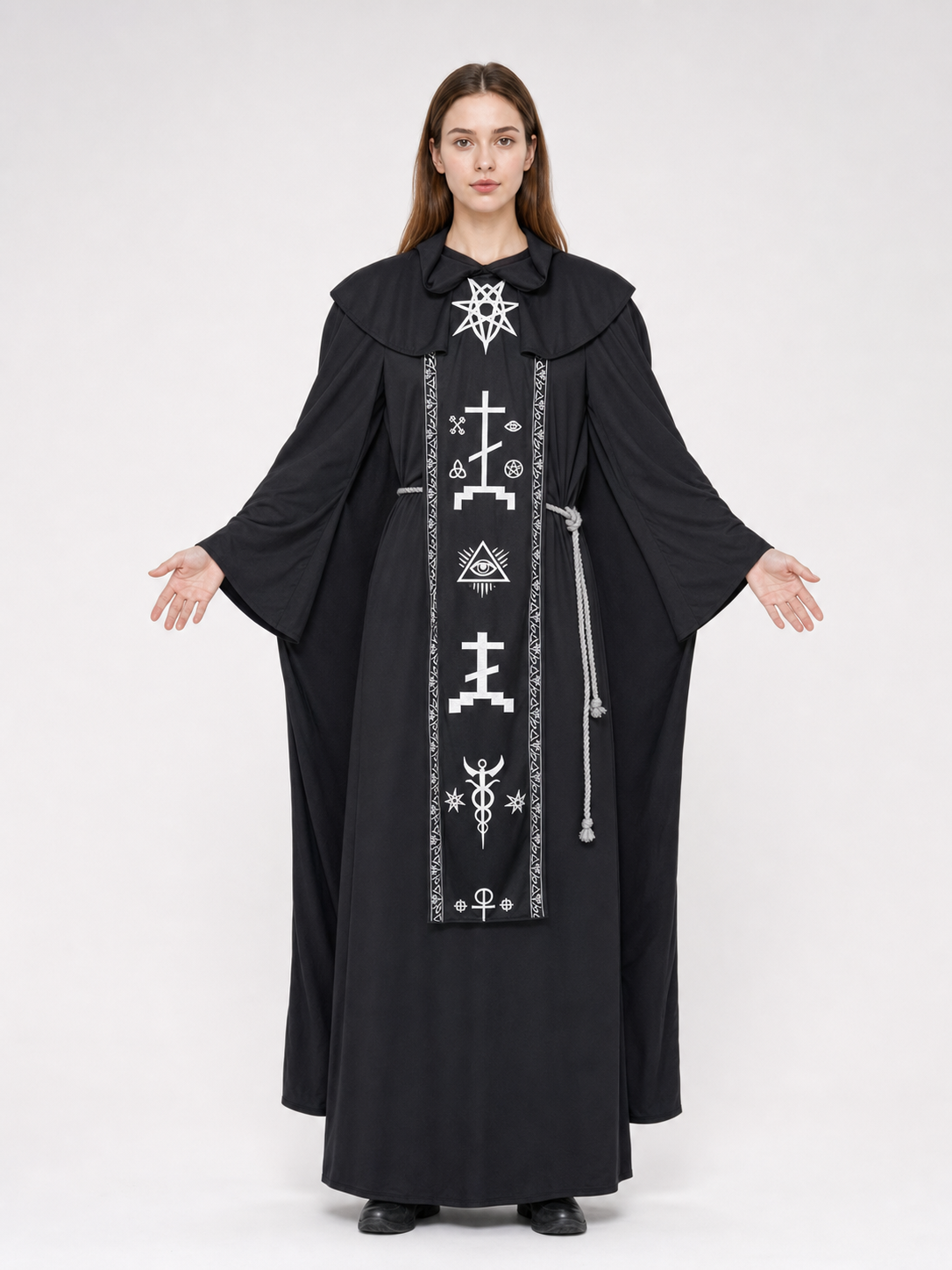 Hooded wizard costume, cosplay robe