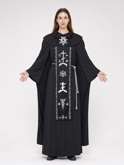 Hooded wizard costume, cosplay robe