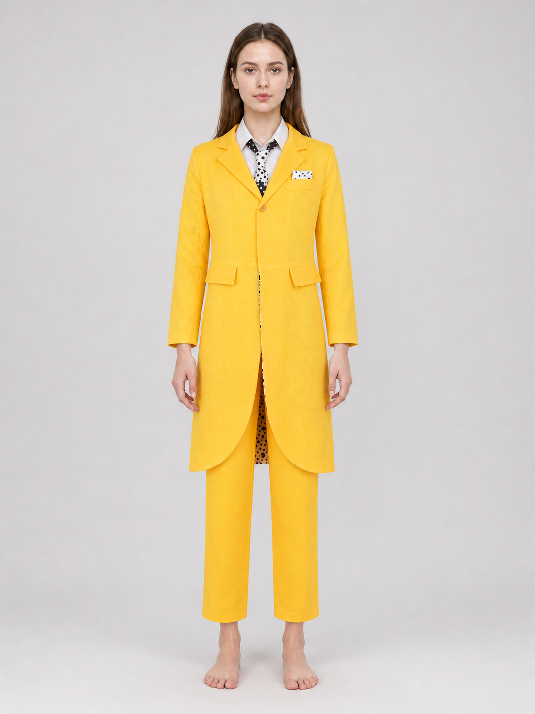 Costume with a Yellow Jacket and Hat