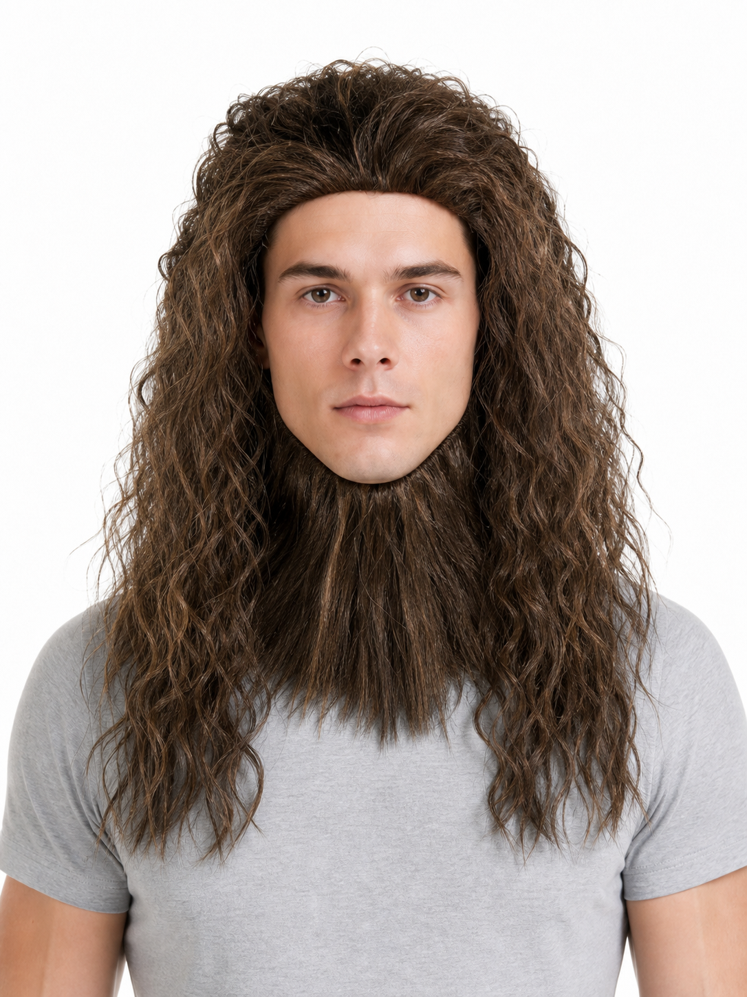 Long brown carnival beard with mustache