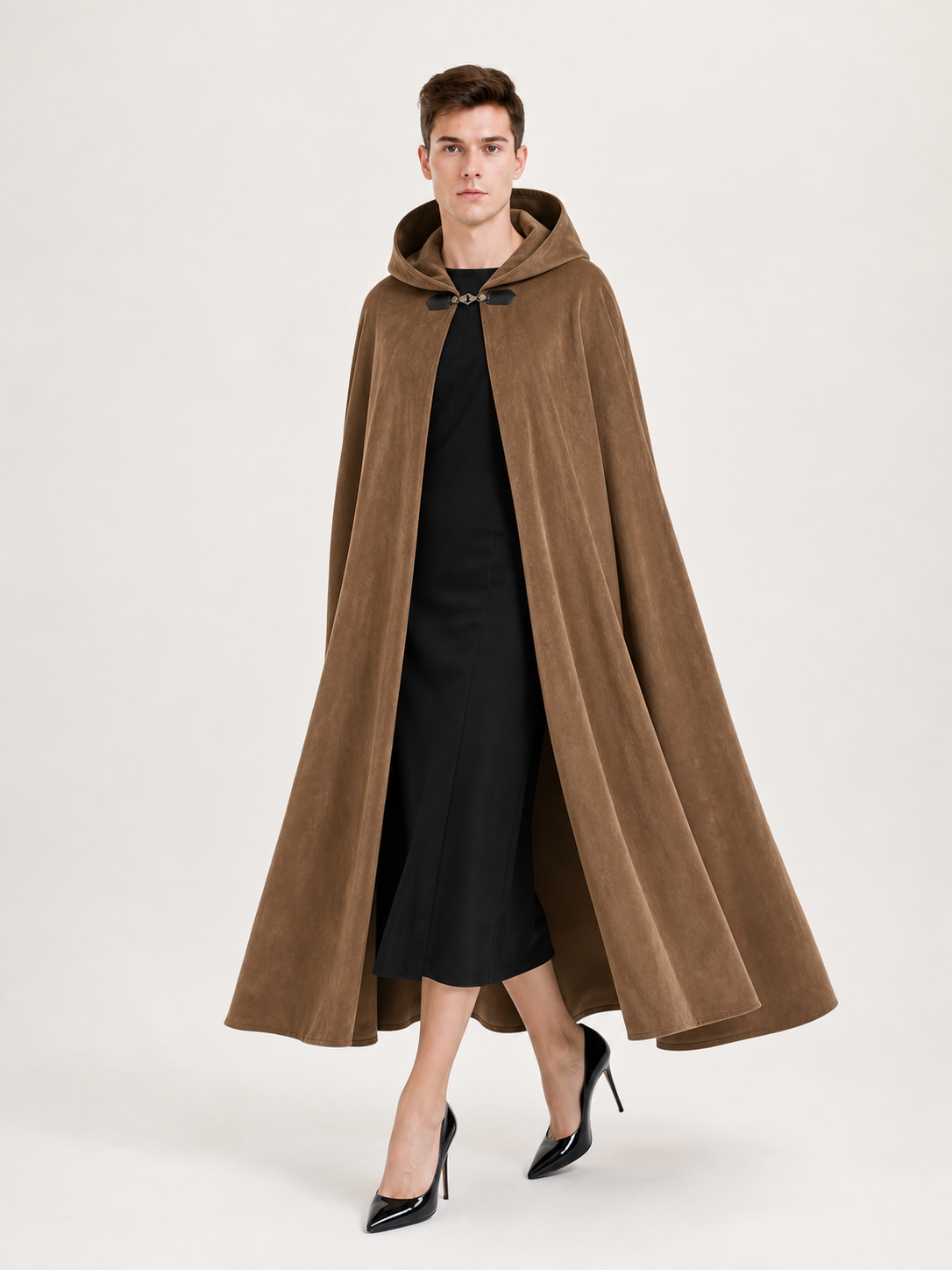 Brown Hooded Costume Cloak